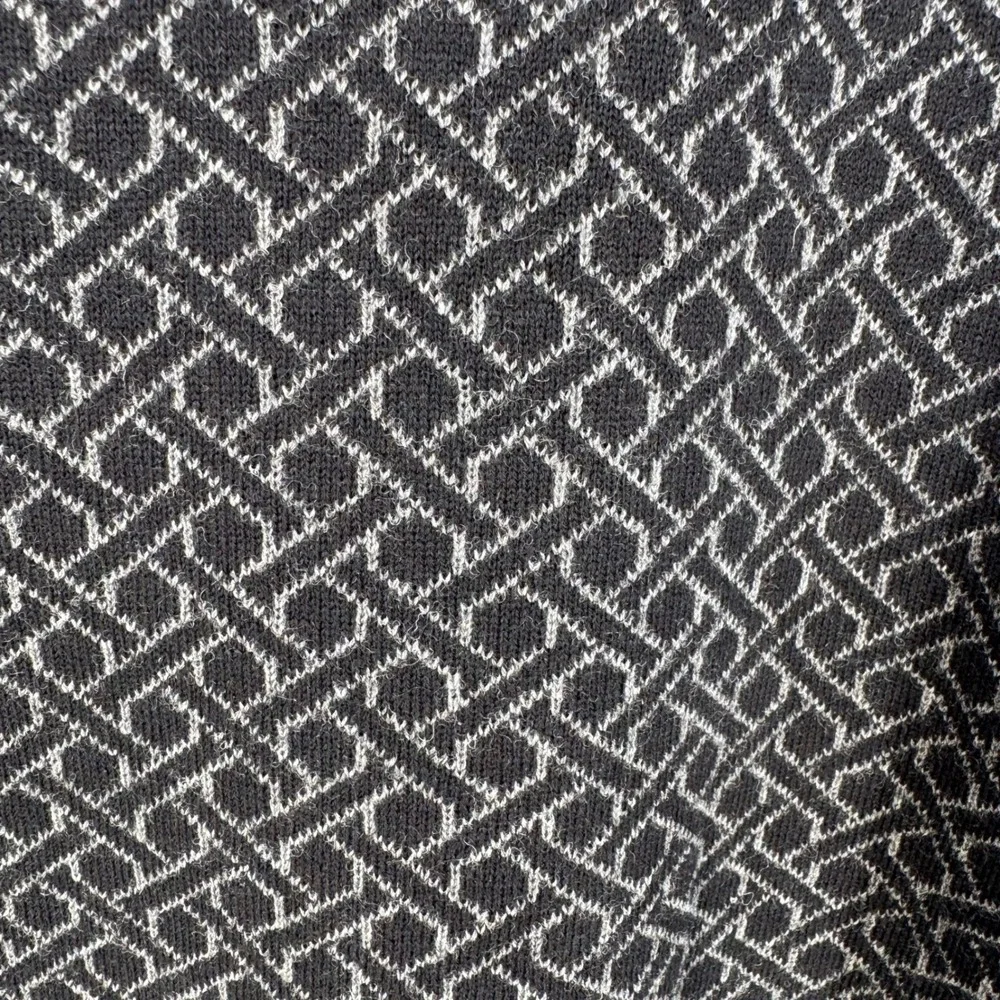 Neiman Marcus‎ XXL Mens Sweater Vest Wool Blend Geometric Black Gray Knit